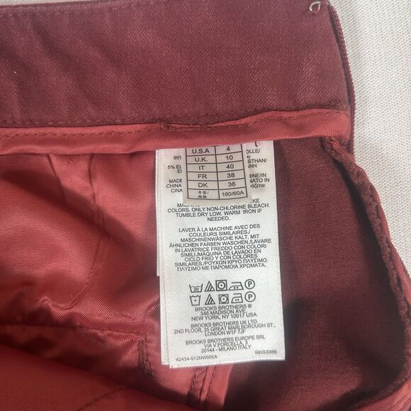 Brooks Brothers Red Fleece Trouser Pants Womens 4 Side Zip High Rise Dress Work - Picture 4 of 14